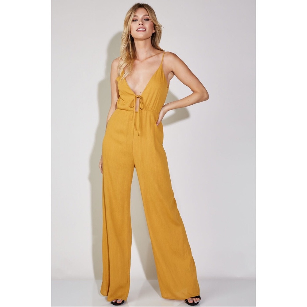 Isabella Deep V Neck Jumpsuit